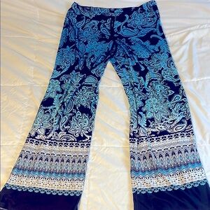 Peace + Love Sexy Black and Blue Paisley Lounge Pants L